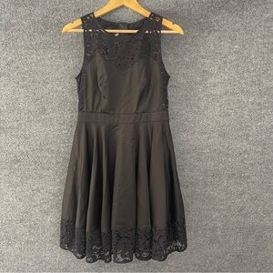 McGinn Womens Black Lace Trim Cocktail Dress Size 6 Sleeveless Party Event